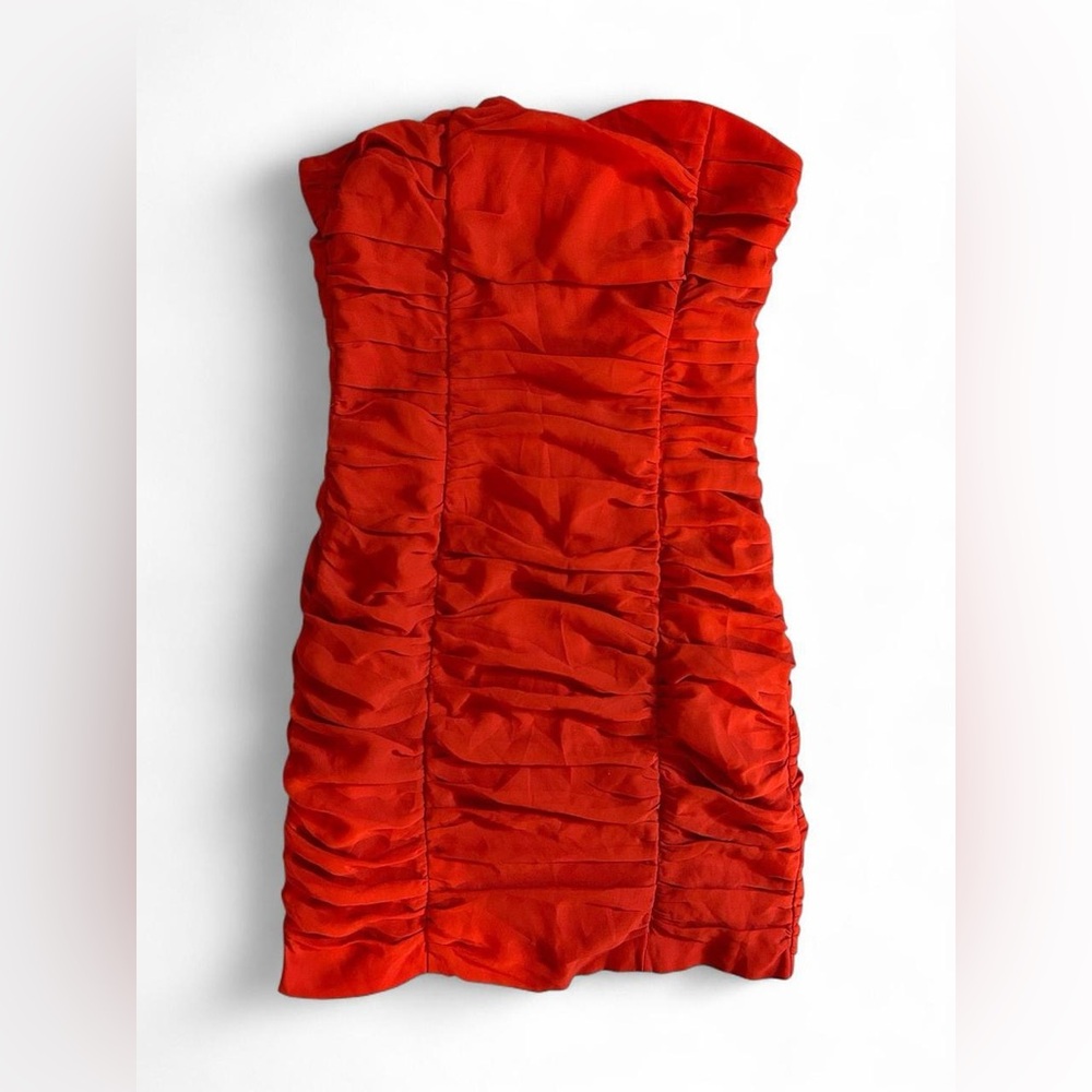 H&M Vibrant Red Strapless Dress Size 6